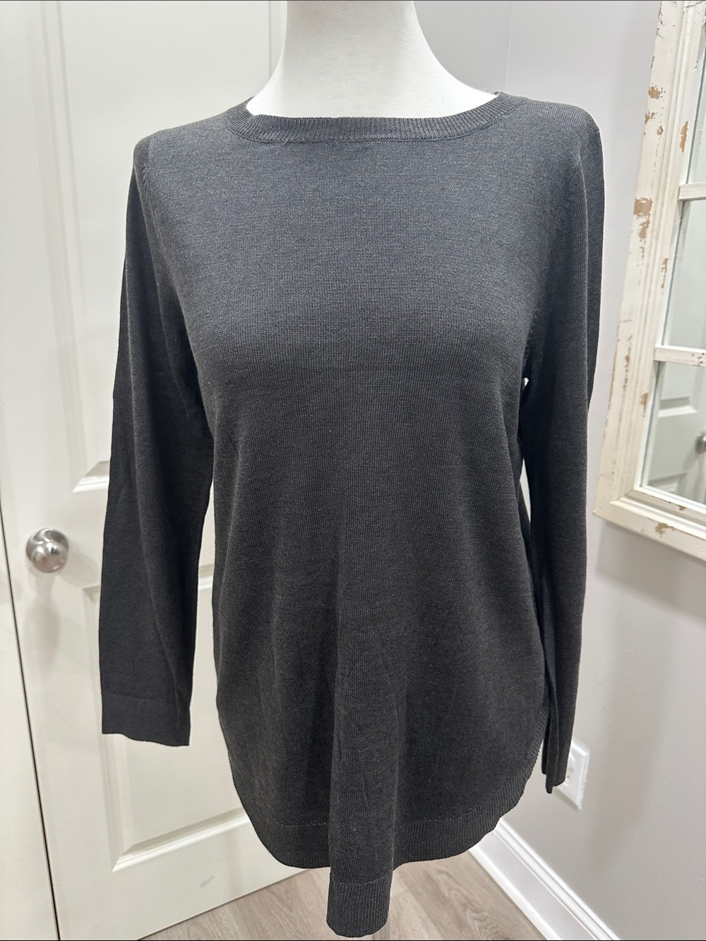 Cupio Charcoal Long Sleeve Crewneck Sweater